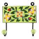 Pea Green With Forest Green Leaf Ceramic Tile Hook